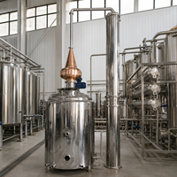 Colonne de distillation d'éthanol en acier inoxydable de qualité alimentaire 1000L professionnelle à reflux continu, équipement de distillation