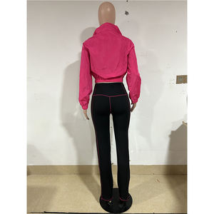 Completo Due Pezzi Personalizzato da Donna Giacca Corta e <span class=keywords><strong>Pantaloni</strong></span> <span class=keywords><strong>Lunghi</strong></span> Set Casual Due Pezzi Tuta da Jogging Completi Donna 2026 - Product Image 6