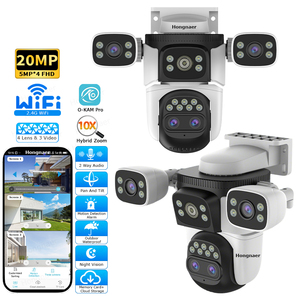 Caméra de <span class=keywords><strong>surveillance</strong></span> CCTV WiFi Hongnaer 20MP O-Kam Pro 4 objectifs <span class=keywords><strong>avec</strong></span> zoom hybride 10X 360° pour extérieur, maison et ferme - Product Image 1
