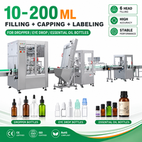 Ligne de remplissage, bouchage et étiquetage automatique ZXSMART pour flacons compte-gouttes de 10 ml à 200 ml, pour liquides personnalisés, gouttes oculaires et huiles essentielles, avec 6 têtes de remplissage