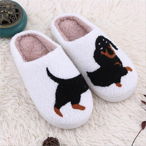 Custom Cute Winter Warm Fuzzy Plush Fuzzy House Dachshund <strong>Dog</strong> Cat Animal Plush <strong>slippers</strong> <strong>for</strong> Women - Product Image 2