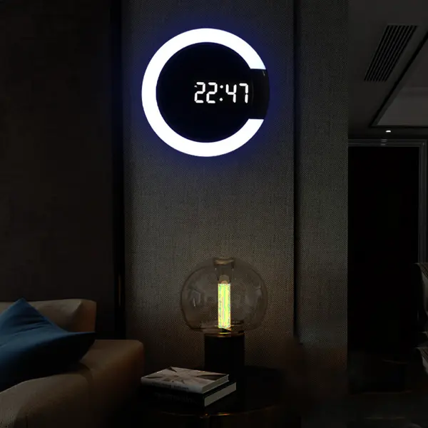 Orologio da parete orologi intelligenti e digitali calendario del conto alla rovescia montato calendari a Led piccolo cronometro che cambia colore 2022 con Display