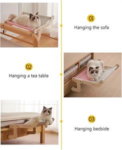 Hamaca Ecológica para Gatos con Soporte de Madera Desmontable, Cubierta Extraíble y Diseño Transpirable - Cama Interior para Mascotas - Product Image 4
