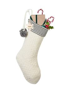 Bas tricotés traditionnels <span class=keywords><strong>de</strong></span> haute qualité avec bas <span class=keywords><strong>de</strong></span> Noël gris blanc sur la cheminée - Product Image 5