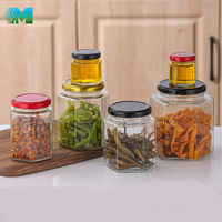 Bocaux en verre hermétiques en gros pour usine, bocaux de stockage en verre pour confiture et aliments, bocaux vides en verre avec couvercle métallique à visser
