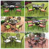 Meubles de jardin urbains pour parcs, table de pique-nique, chaises empilables d'extérieur, ensemble table et chaises d'extérieur