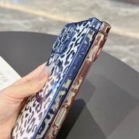 Coque de téléphone en TPU imprimée tendance pour 17/16/15/14/13 Pro Max, transparente, électroplaquée, motif léopard, magnétique, antichoc, mignonne, style Ins