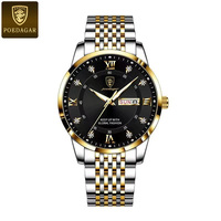 Montre pour homme POEDAGAR 836, montre à quartz avec diamants, acier inoxydable, Relojes Hombre, étanche, calendrier lumineux, pour les affaires