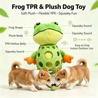 Jouet interactif pour chien en forme de grenouille, jouet à mâcher couineur en peluche et TPR à double matériau