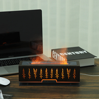 Diffuseur d'huiles essentielles ultrasonique à effet de flamme 3D de simulation de 200 m, humidificateur d'air pour la maison et la chambre à coucher