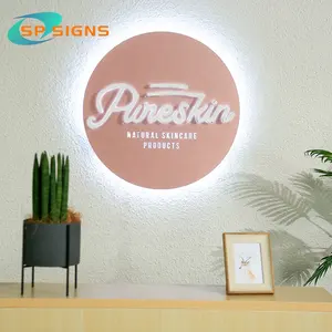 SP-tablero de señal Led 3d personalizado, de acero inoxidable, Logo, caja de luz de Metal, letras luminosas 3D, letras Led retroiluminadas