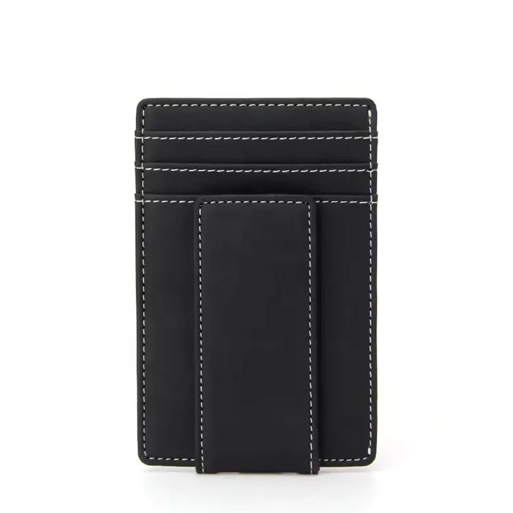 High Quality RFID Blocking Leather Card Holder With Magnetic Money Clip
