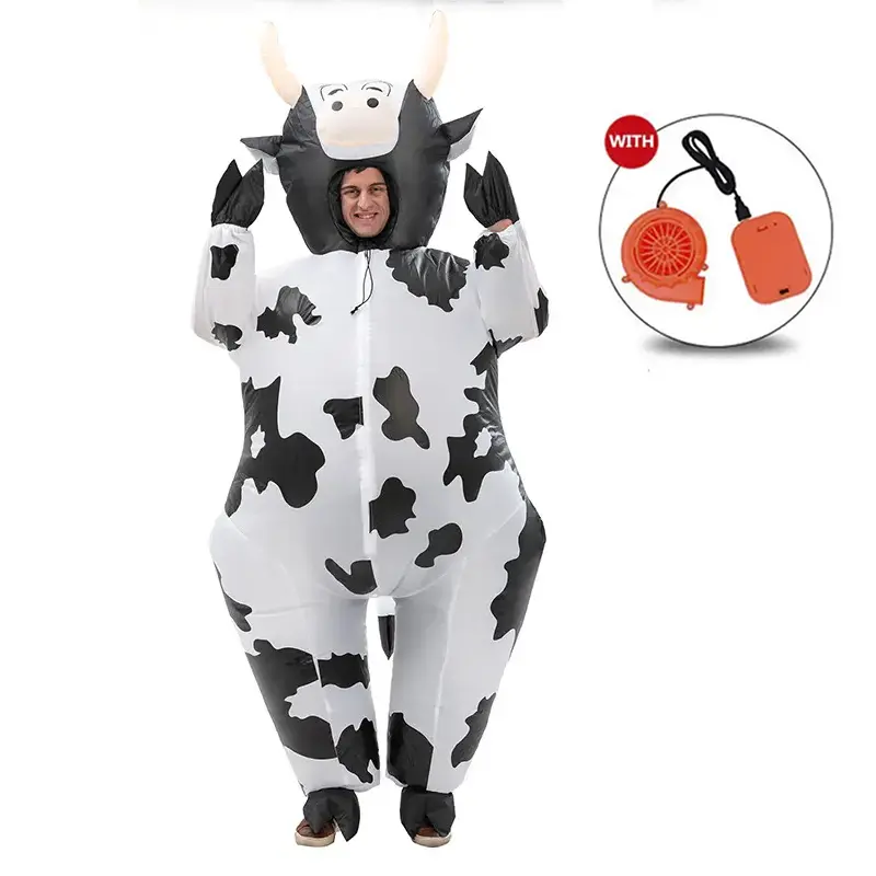 Disfraz Inflable Halloween Cosplay Fiesta Navidad Disfraz Animal Vaca Disfraz Inflable