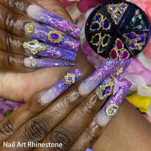 Kawaii <span class=keywords><strong>uñas</strong></span> encantos de Metal de lujo clavo de aleación de diamantes de imitación de 3D planeta cereza corazón Zircon de joyería de decoración de los labios de <span class=keywords><strong>uñas</strong></span> encantos - Product Image 2