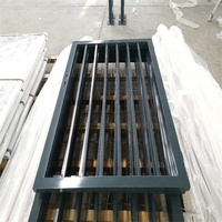 Puerta de Jardín de Acero Estilo Rústico/Vintage/Marroquí, Diseño de Puerta de Hierro Tubular Simple con Orificios Cuadrados, Impermeable y Soldada