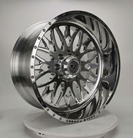 Nouvelles jantes en alliage d'aluminium forgé 6061 T6, design maille à rebord profond entièrement poli, pressées 12000T, garantie 6 ans, S4-00060, 18-24, personnalisables