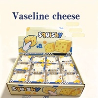 Jouet Squishy Vaseline en forme de fromage, 12 pièces/boîte, boîte PVS, jouets anti-stress à rebond lent en forme d'aliments, cadeau promotionnel