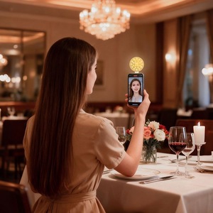 Mini lampe à selfie magnétique, 3 modes, luminosité réglable pour <span class=keywords><strong>smartphone</strong></span> 360 °   <span class=keywords><strong>Anneau</strong></span> lumineux <span class=keywords><strong>LED</strong></span> pliable pour selfie - Product Image 5