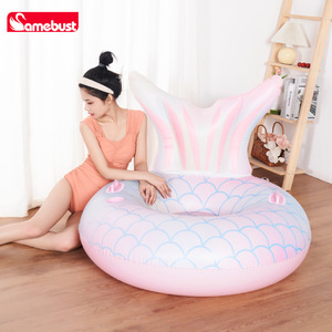 Samebust Mermaid Floating Lounger <b>Inflatable</b> Pool <b>Float</b> Pink Recliner Seat For Adults And Teens - Product Image 1