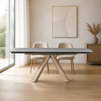 Ensemble de table à manger carrée en ardoise industrielle pour 4 personnes, pour restaurant, hôtel, usage commercial
