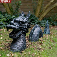 Décoration de jardin extérieure personnalisée, statue de dragon chinois antique grandeur nature en bronze, technique de moulage, impression offset SUYUAN