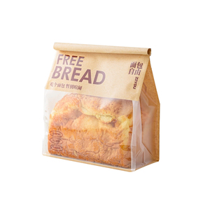 Bolsa de Papel para Panadería Resistente al Aceite con Logotipo Personalizado, Bolsa para Pan, <span class=keywords><strong>Bagel</strong></span>, Tostada, Bolsas de Papel Kraft para Pan Marrón, Bolsa con Ventana - Product Image 1