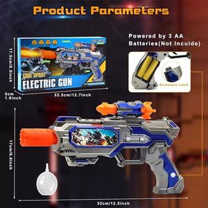 ปืนของเล่นไฟฟ้ารุ่นใหม่ พร้อมสเปรย์พ่นละอองน้ำ เสียง แสง และระบบสั่นสะเทือน ใช้แบตเตอรี่ พร้อมไฟและเสียง - Product Image 2