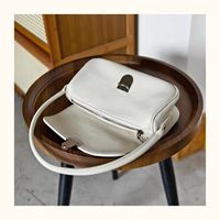 Bolso de Mano de Diseño de Lujo para Mujer 2026, Marca Famosa, Cuero Genuino de Alta Calidad, Forma de Satchel, Elegante, Suave y Duradero, con Cierre