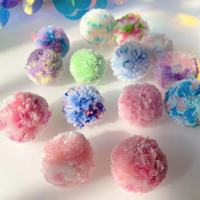 Boutons de manchette en pompon de laine filée faits à la main de 2,5 cm, accessoires de bijoux sportifs quatre saisons, bricolage, jouet de poupée, artisanat