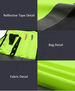 ZUJA grandi quantità OEM Multi funzione gilet di sicurezza ad alta visibilità professionale lavoro riflettente di sicurezza per geometra - Product Image 5