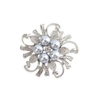 Broche élégante anti-reflet en alliage haut de gamme, incrustée de diamants et de perles, accessoire vestimentaire orné de cristaux, corsage - Product Image 3