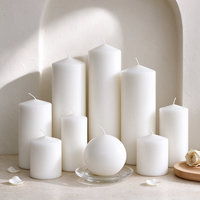Bougies cylindriques blanches de style européen en gros pour mariages, tables de restaurant d'hôtel et décoration intérieure