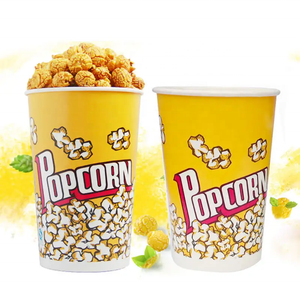 ZJPACK Venta al por mayor Desechables 32oz-170oz Tazas <span class=keywords><strong>de</strong></span> <span class=keywords><strong>palomitas</strong></span> <span class=keywords><strong>de</strong></span> maíz Papel <span class=keywords><strong>de</strong></span> pared simple <span class=keywords><strong>Palomitas</strong></span> <span class=keywords><strong>de</strong></span> maíz Cubos amarillos - Product Image 1