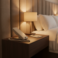 Téléphone de salle de bain d'urgence Sachikoo ABS pour hôtel, à poser sur le bureau/à fixer au mur, avec logo imprimé, téléphone filaire à mémoire à une touche, messagerie vocale filaire