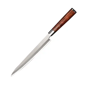 Couteau à sushi 300mm avec manche en bois de rose couteaux de cuisine allemand 1.4116 acier à haute teneur en carbone japonais Sashimi Yanagiba couteau
