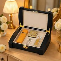 Boîte de rangement pour parfums en bois haut de gamme, boîte en bois d'ébène, logo personnalisé, emballage cadeau de luxe Ramadan Mubarak
