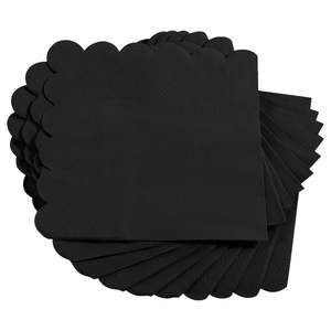 Servilletas de Papel Airlaid Impresas de 2 Capas, Negras, Desechables, de Pulpa de Madera Virgen, Plegadas en 4, Brillantes y Alegres para Uso en Cafeterías - Product Image 3