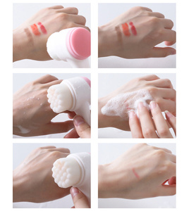 Microfiber Face Cleansing Brush Long Handle Deep Pore Cleaning <b>Silicone</b> Wash <b>Tool</b> - Product Image 3