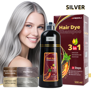 Tinte para el Cabello 3 en 1 Meidu con Jengibre y Ginseng, Color Marrón Oscuro, Morado y Negro, Champú con Crema, Tinte Herbal Natural para Cubrir las Canas - Product Image 1