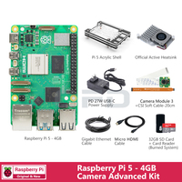Kit avancé Raspberry Pi 5 avec caméra, 2 Go/4 Go/8 Go de RAM, kit de démarrage officiel, caméra de base, écran, extension PCIe, kit Raspberry Pi 5