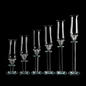 KL-CH05 Vente en gros de porte-bougie en verre cristal transparent en forme de cylindre pour centre de table de mariage, événement, fête, décoration de la maison - Product Image 3