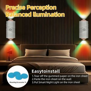 Lámpara de Pared Magnética con Sensor de Movimiento, Luz Nocturna de Colores, Fácil de Instalar, Luz Decorativa Inteligente para Escaleras - Product Image 3