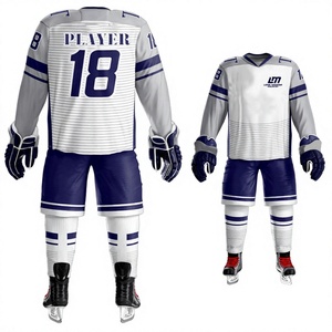 Ensemble Maillot et Pantalon de Hockey sur Glace LM pour Homme Adulte, Impression par Sublimation, Respirant, 100% Polyester, Thermocollage Sans Couture par Détection par Aiguille - Product Image 3