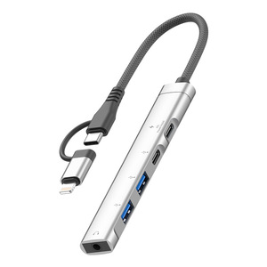 Nouvelle station d'accueil, hub Type-C, <span class=keywords><strong>USB</strong></span> multi-ports pour ordinateurs, prise audio externe 3,5 mm - Product Image 1