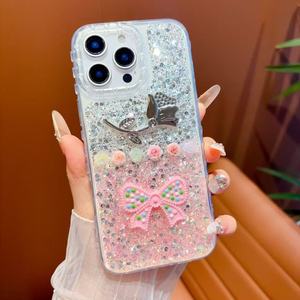 Coque de téléphone portable anti-chute BAILI Factory Fashion avec paillettes brillantes et <span class=keywords><strong>fleurs</strong></span> DIY pour Tecno <span class=keywords><strong>Camon</strong></span> 50 PRO/Spark40c/POP20 - Product Image 4