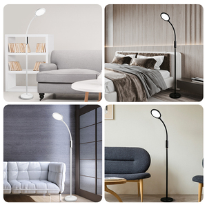 Lampe de sol LED EGH, design moderne et simple, pliable, 6 niveaux de luminosité, antidérapante, 12V 16W 500LM, blanc/<span class=keywords><strong>noir</strong></span> - Product Image 3