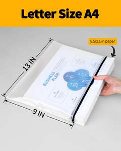 Custom Logo Pouch Organizer Expandable <strong>A4</strong> Document <strong>Folder</strong> Waterproof Mesh Zipper Bag for Office School Transparent File <strong>Folders</strong> - Product Image 3