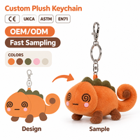 Porte-clés personnalisé en peluche souple, motif lézard expressif, mignon, jouet en peluche, pendentif de sac