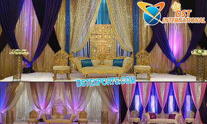 ม่านฉากหลังสำหรับเวที,ม่านฉากหลังสไตล์ปัญจาบ Mehndi สง่างามฉากหลังเวที - Product Image 6