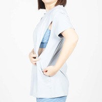 KM002 Directo de Fábrica, Cierre Lateral, Talla AU, Ropa de Lactancia, Blusas de Maternidad, Camisetas de Maternidad de Modal y Algodón
